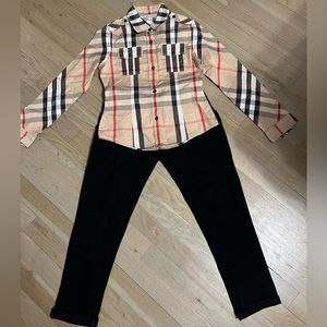 Burberry pants and shirt set, size 10Y